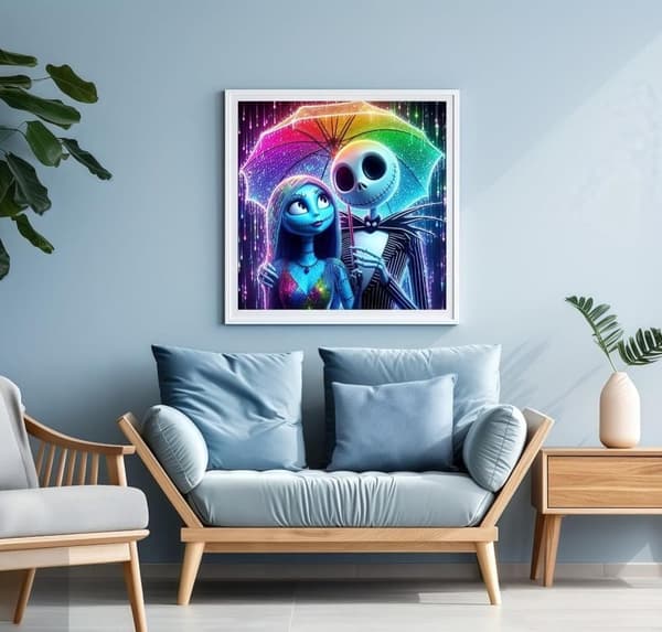 Bomclap Skull Tem Diamond Maleri - Edgy 5D Krystal Art 35x35 cm DIY