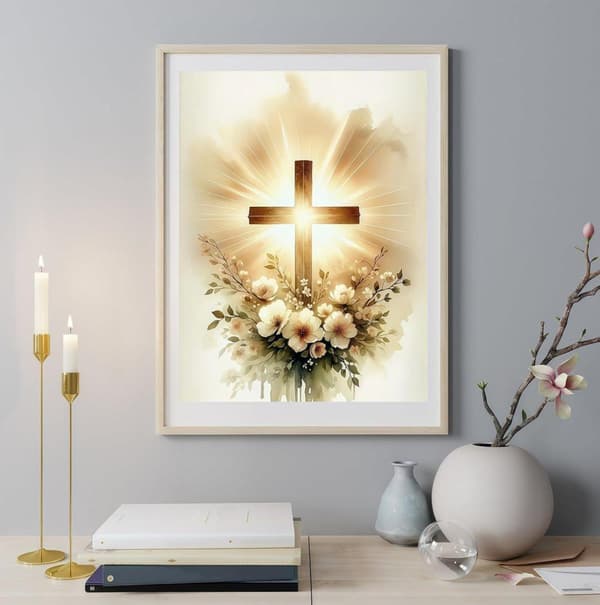 Bomclap Kristet Kors Diamantkonst - Religiös 5D Målning 30x40 cm DIY