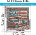 Pikkukuva 5 / 7: Bomclap 5D Truck Diamond Art Full Drill Pyöreät Helmet DIY-setti - Amerikan lipun seinäkoriste 35x35 cm