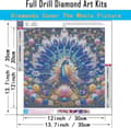 Miniatyrbillede 3 af 7: Bomclap Påfugl Diamant Art Blomstermønster - Fuld Drill Runde Perler 35x35 cm