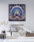 Miniatyrbillede 5 af 7: Bomclap Påfugl Diamant Art Blomstermønster - Fuld Drill Runde Perler 35x35 cm