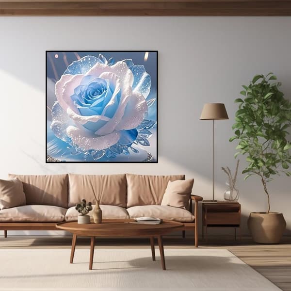 Bomclap Blue Rose -timanttimaalaus - ainutlaatuinen kukkataide täysi pora 35x35 cm