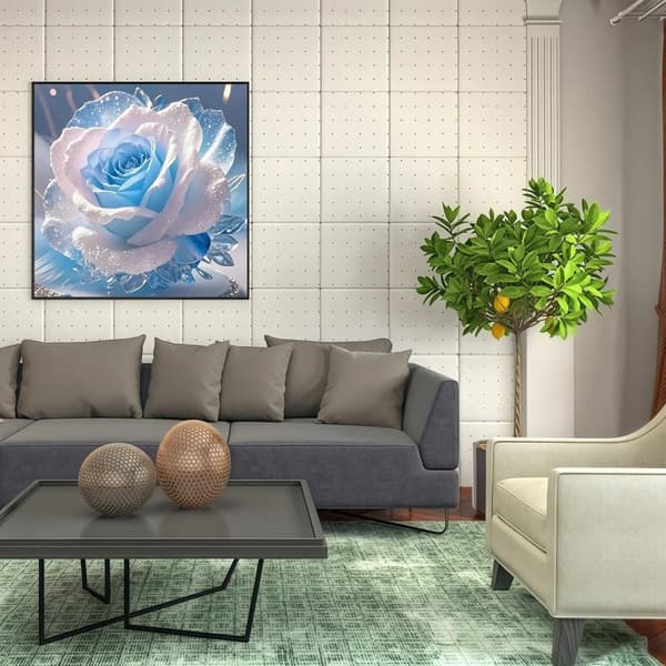 Bomclap Blue Rose -timanttimaalaus - ainutlaatuinen kukkataide täysi pora 35x35 cm