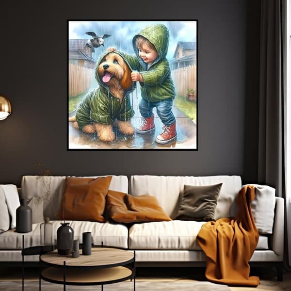 Bomclap Söt Ungevalp Liten Flicka Diamantkonst - Djurmotiv Full Drill DIY 35x35 cm