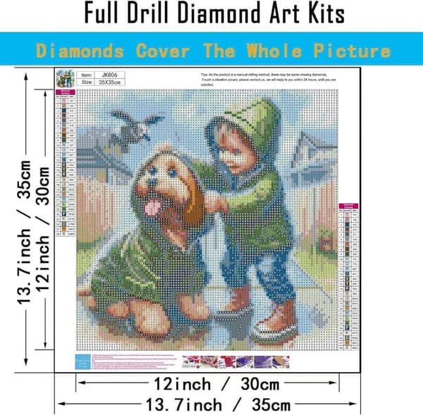 Bomclap Söt Ungevalp Liten Flicka Diamantkonst - Djurmotiv Full Drill DIY 35x35 cm