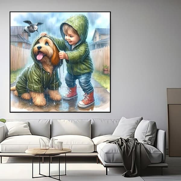 Bomclap Söt Ungevalp Liten Flicka Diamantkonst - Djurmotiv Full Drill DIY 35x35 cm