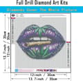 Miniatyrbillede 5 af 7: Bomclap Læbemotiv Diamant Puslespil - Lilla Røg Design Fuld Boremaskine 35x35 cm