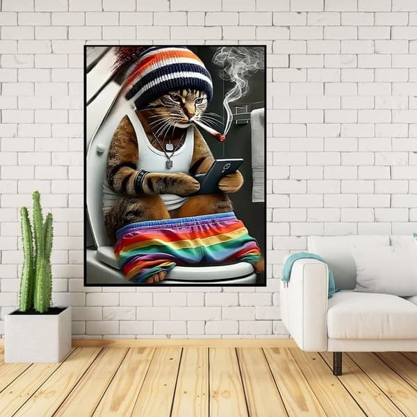 Bomclap Cat Portrait Diamond Art - söpö eläinsuunnittelu täysi pora 30x40 cm