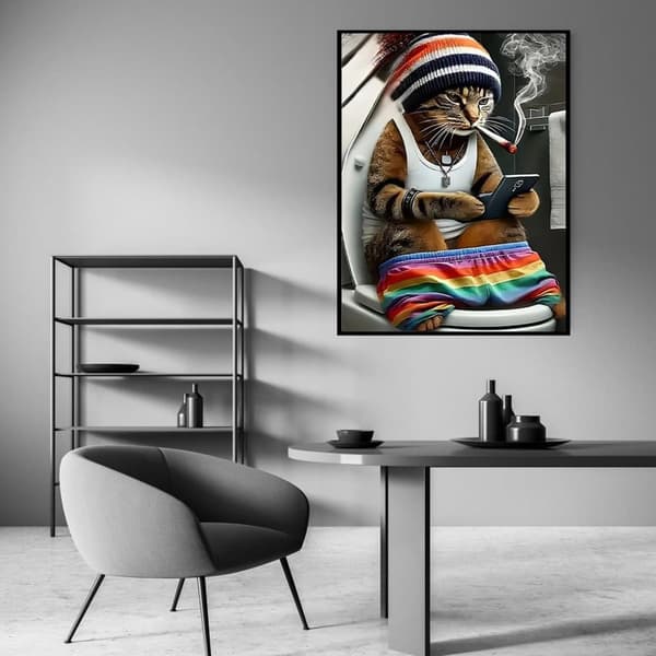 Bomclap Cat Portrait Diamond Art - söpö eläinsuunnittelu täysi pora 30x40 cm