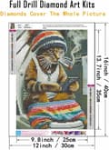 Pikkukuva 5 / 7: Bomclap Cat Portrait Diamond Art - söpö eläinsuunnittelu täysi pora 30x40 cm