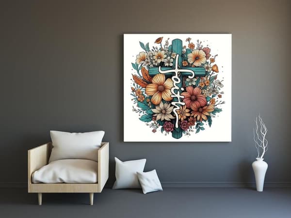 Bomclap Blomsterkors Diamantkonst Full Drill - Religiöst Hantverk med Kristaller 35x35 cm