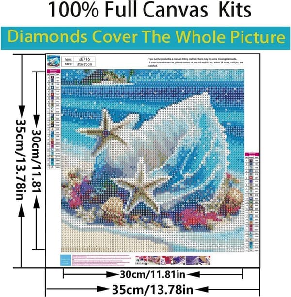 Bomclap Strandstjärna Diamantkonst DIY-set - Havstema Full Drill Teknik 35x35 cm