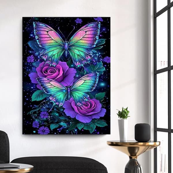 Bomclap Butterfly Flower 5D Timanttipalapeli - Pyöreä helmimaalaus aloittelijoille 30x40 cm