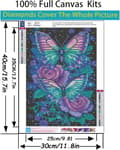 Pikkukuva 5 / 7: Bomclap Butterfly Flower 5D Timanttipalapeli - Pyöreä helmimaalaus aloittelijoille 30x40 cm