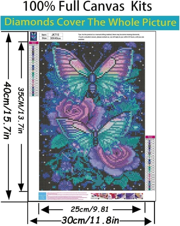 Bomclap Butterfly Flower 5D Timanttipalapeli - Pyöreä helmimaalaus aloittelijoille 30x40 cm