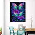 Pikkukuva 2 / 7: Bomclap Butterfly Flower 5D Timanttipalapeli - Pyöreä helmimaalaus aloittelijoille 30x40 cm
