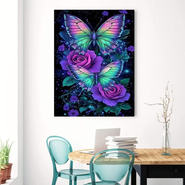 Bomclap Butterfly Flower 5D Timanttipalapeli - Pyöreä helmimaalaus aloittelijoille 30x40 cm