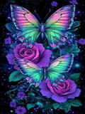 Pikkukuva 1 / 7: Bomclap Butterfly Flower 5D Timanttipalapeli - Pyöreä helmimaalaus aloittelijoille 30x40 cm