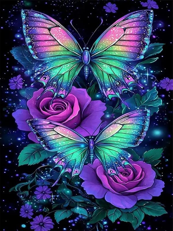 Bomclap Butterfly Flower 5D Timanttipalapeli - Pyöreä helmimaalaus aloittelijoille 30x40 cm