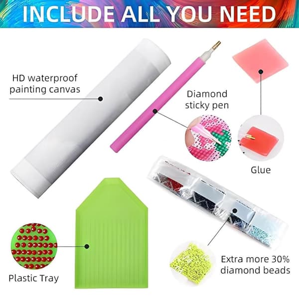 Bomclap Coast 5D Diamond Kit Voksne Begyndere – DIY Full Drill Diamond Dots! Kristallcraft – Hemmawall Indretningsgave 30x40cm