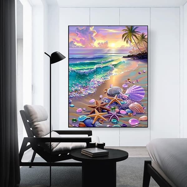Bomclap Periwinkle Colony Diamond Puzzle - Kystinspireret Fuld Drill Art 30x40 cm