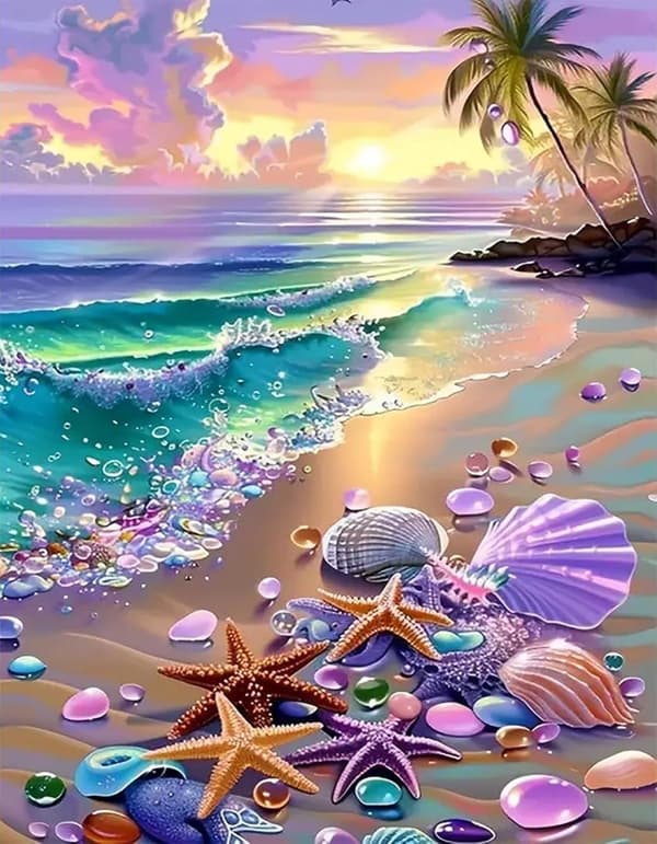 Bomclap Periwinkle Colony Diamond Puzzle - Kystinspireret Fuld Drill Art 30x40 cm