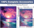 Pikkukuva 2 / 6: Bomclap Beach Sunset Diamond Puzzle - Kookospalmut & Softball 5D DIY-askartelut 30x40 cm
