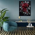 Miniatyrbillede 5 af 6: Bomclap Diamond Painting - Funklende røde roser med sølvblade på sort baggrund DIY 5D diamantmaleri for voksne og begyndere, 30x30cm