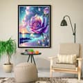 Miniatyrbillede 3 af 6: Bomclap Sunset Roses Diamantmaleri - Romantisk Fuld Drill Vægkunst 30x40 cm