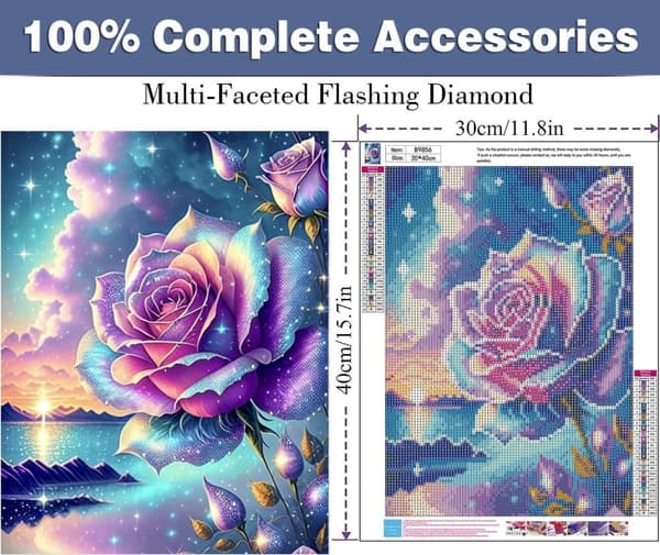 Bomclap Sunset Roses Diamantmaleri - Romantisk Fuld Drill Vægkunst 30x40 cm
