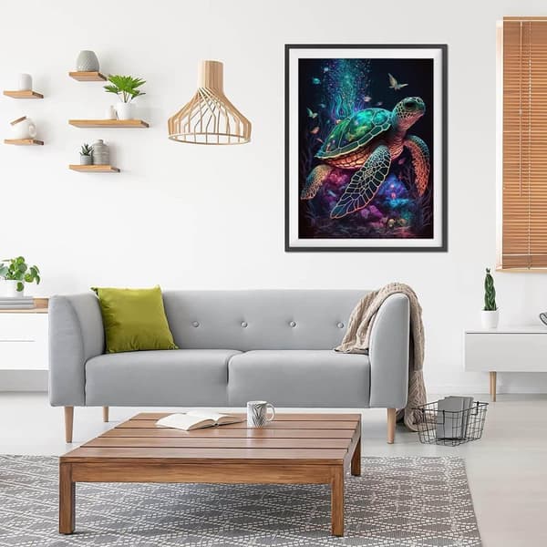 Bomclap Merikilpikonna Timanttipalapeli - Merielämä 5D Kristallitaidetta 30x40 cm