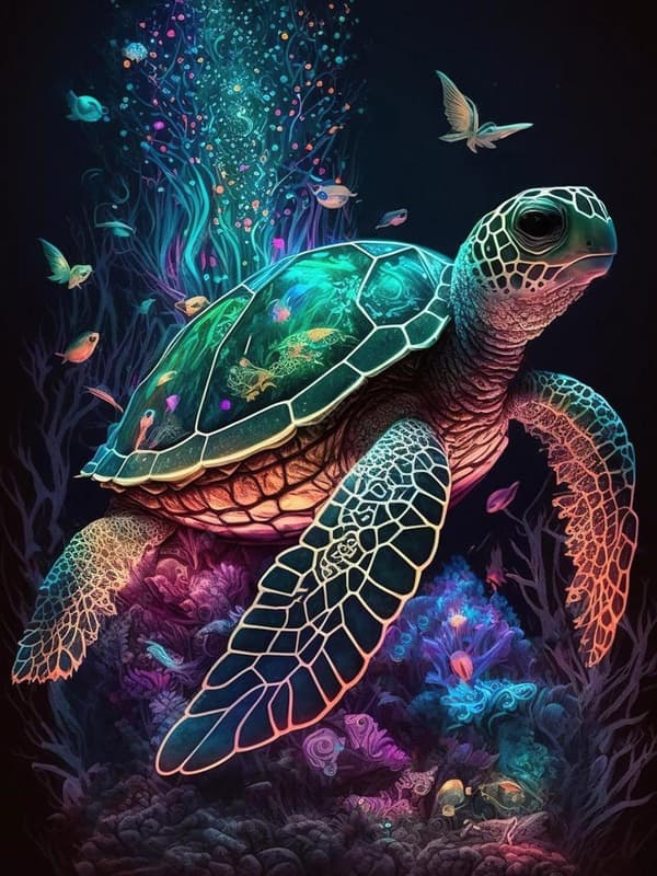 Bomclap Merikilpikonna Timanttipalapeli - Merielämä 5D Kristallitaidetta 30x40 cm