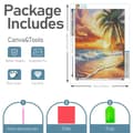 Miniatyrbillede 3 af 6: Bomclap Diamond Painting – Tropisk solnedgang på stranden med palmetræ DIY 5D diamantmaleri for voksne og begyndere, 30x40cm