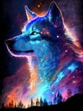 Pikkukuva 1 / 6: Bomclap Wolves in Northern Lights Diamond Art - Vuoristomaisema Full Drill 30x40 cm