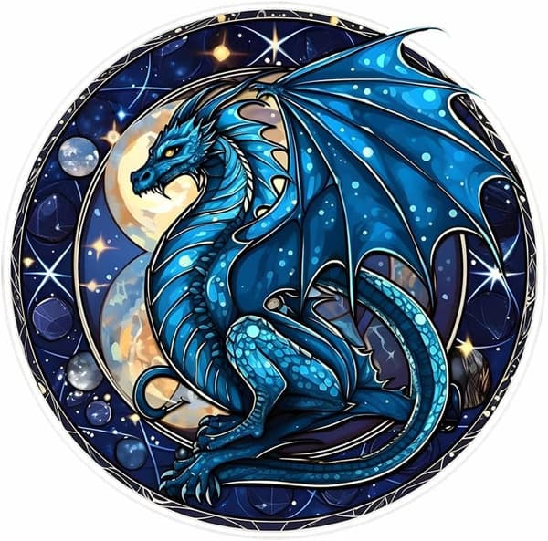 Bomclap Dragon Window Diamond Painting - Farvet glasteknik med fuld boremaskine 35x35 cm