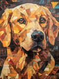 Miniatyrbillede 1 af 6: Bomclap Diamantmaleri – Mosaik - Styled Gold Retriever DIY 5D Diamantmaleri for voksne og begyndere, 30x40cm