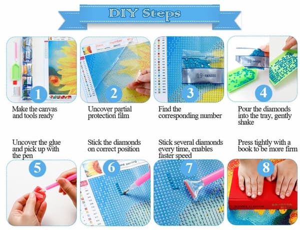 Bomclap Books 5D DIY -timanttisarja – täydet poraukset timanttipisteet! Jalokivitaidetta lahjoihin, rullakoristeluun ja rentoutumiseen
