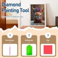 Miniatyrbillede 5 af 7: Bomclap Diamond Maleri – Sød farverig vildsvin med blomsterkop DIY 5D diamantmaleri for voksne og begyndere, 30x40cm