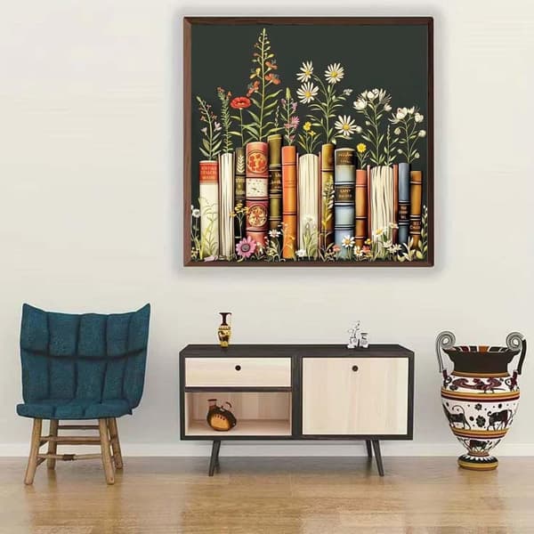 Bomclap 5D timanttimaalaus aikuisille aloittelijoille - krysanteemi täysi pora DIY timanttitaidesarja kodin sisustus seinäkoriste 35x35 cm