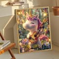 Miniatyrbillede 3 af 7: Bomclap Diamond Painting – Sød Enhjørning med Guitar i Magisk Skov DIY 5D Diamantmaleri for Voksne og Begyndere, 30x40cm