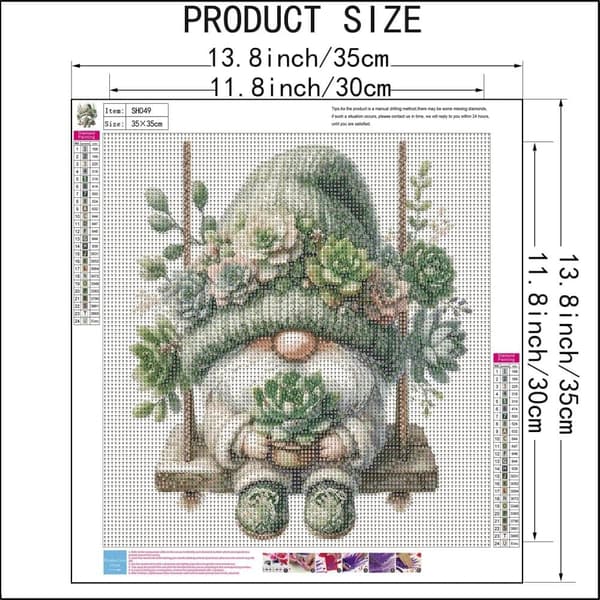 Bomclap mehikasvit peikko timanttimaalaus täysi pora tee-se-itse-setti - 5D timanttitaiteen seinäkoriste aikuisille aloittelijoille 35x35 cm