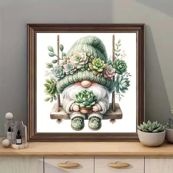 Bomclap mehikasvit peikko timanttimaalaus täysi pora tee-se-itse-setti - 5D timanttitaiteen seinäkoriste aikuisille aloittelijoille 35x35 cm