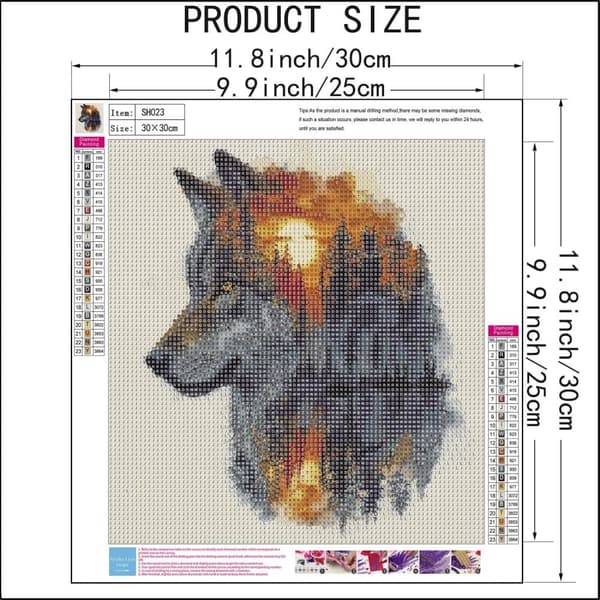 Bomclap Wolf Eläin Metsä Timanttimaalaus Täysi Pora Mosaiikki - 5D DIY Timanttitaidesetti Kodin sisustus 30x30 cm