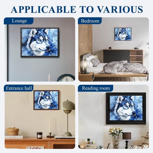Bomclap Diamantmaleri – Blå - Styled Siberian Husky DIY 5D Diamantmaleri for voksne og begyndere, 30x40cm