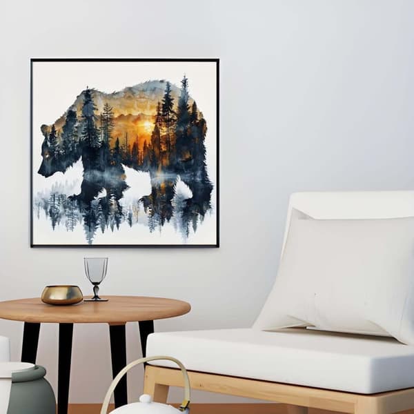 bomclap bjørn skov miljø diamant kunst fuld boremaskine DIY - 5d diamantmaleri vægdekoration sæt 30x30 cm