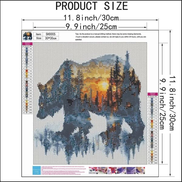 bomclap bjørn skov miljø diamant kunst fuld boremaskine DIY - 5d diamantmaleri vægdekoration sæt 30x30 cm