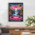 Pikkukuva 3 / 6: Bomclap Diamond Painting – Romanttinen rannikkojärvi auringonlaskun aikaan järven sydämellä DIY 5D timanttimaalaus aikuisille, 30x40cm