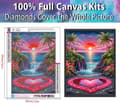 Pikkukuva 2 / 6: Bomclap Diamond Painting – Romanttinen rannikkojärvi auringonlaskun aikaan järven sydämellä DIY 5D timanttimaalaus aikuisille, 30x40cm