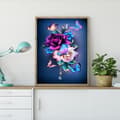 Miniatyrbillede 5 af 6: Bomclap Diamond malesæt til voksne, 5D DIY rund fuld bore sommerfugl og blomster diamantkunst. Meget velegnet til hemalek og rulledekoration, 30x40