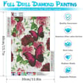 Miniatyrbillede 3 af 7: Bomclap 5D Diamantmålning Kit Voksne – DIY Full Drill! Rosen & Sommerfugle på Lærred – Beginner Kit, Hjem Kunstdecor, Hængende Maleri
